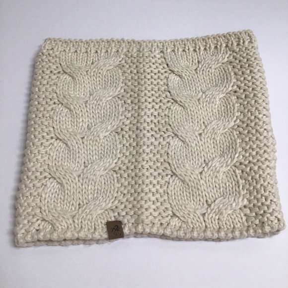 Chunky Knit Infinity Funnel Scarf Women’s Ivory Cream Thick Yarn Neck Warmer - Picture 12 of 13